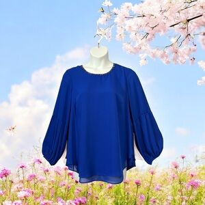 Zac & Rachel Woman, Plus Size Royal Blue Blouse, Size 1X